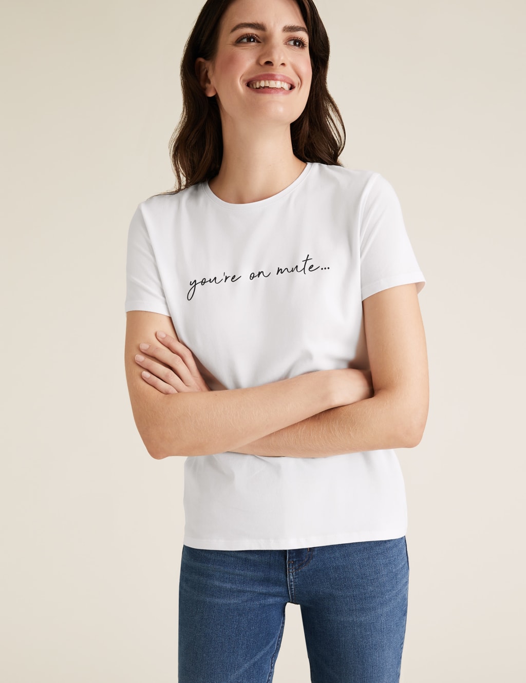 Cotton Rich You're On Mute Slogan T-Shirt 1 of 4