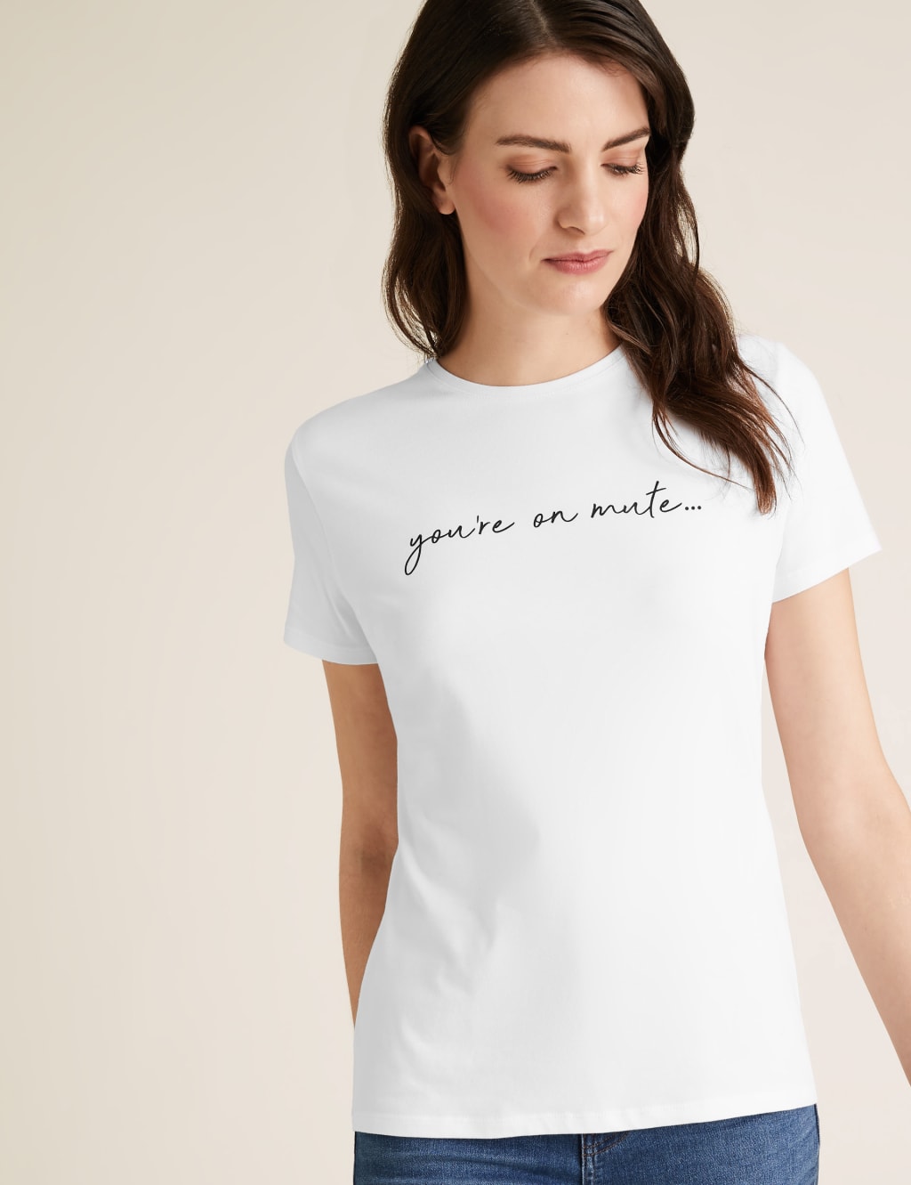 Cotton Rich You're On Mute Slogan T-Shirt 3 of 4
