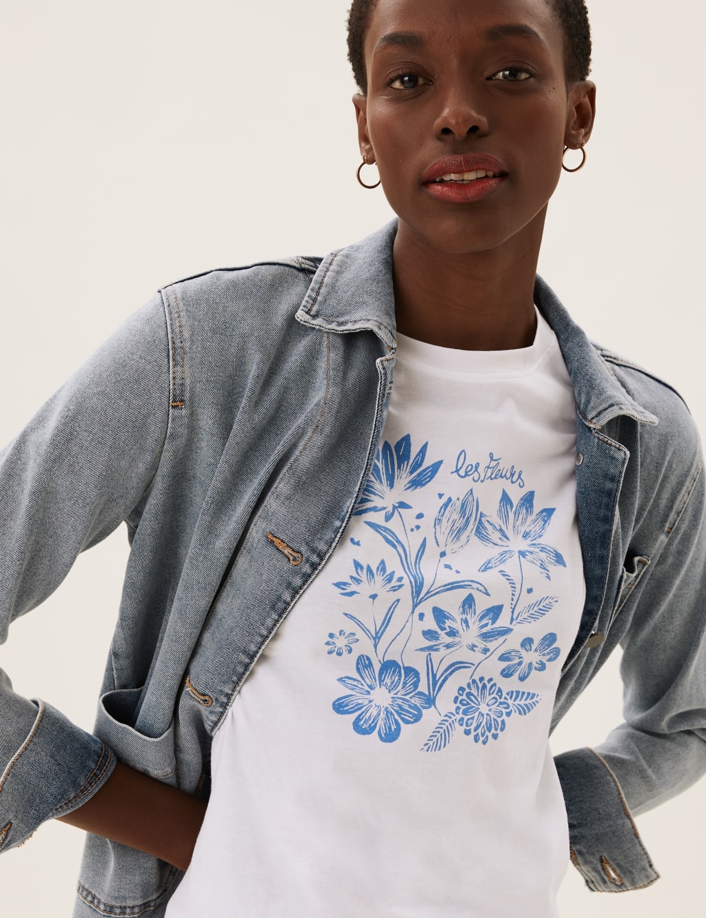Pure Cotton Slogan Straight Fit T-Shirt 1 of 5
