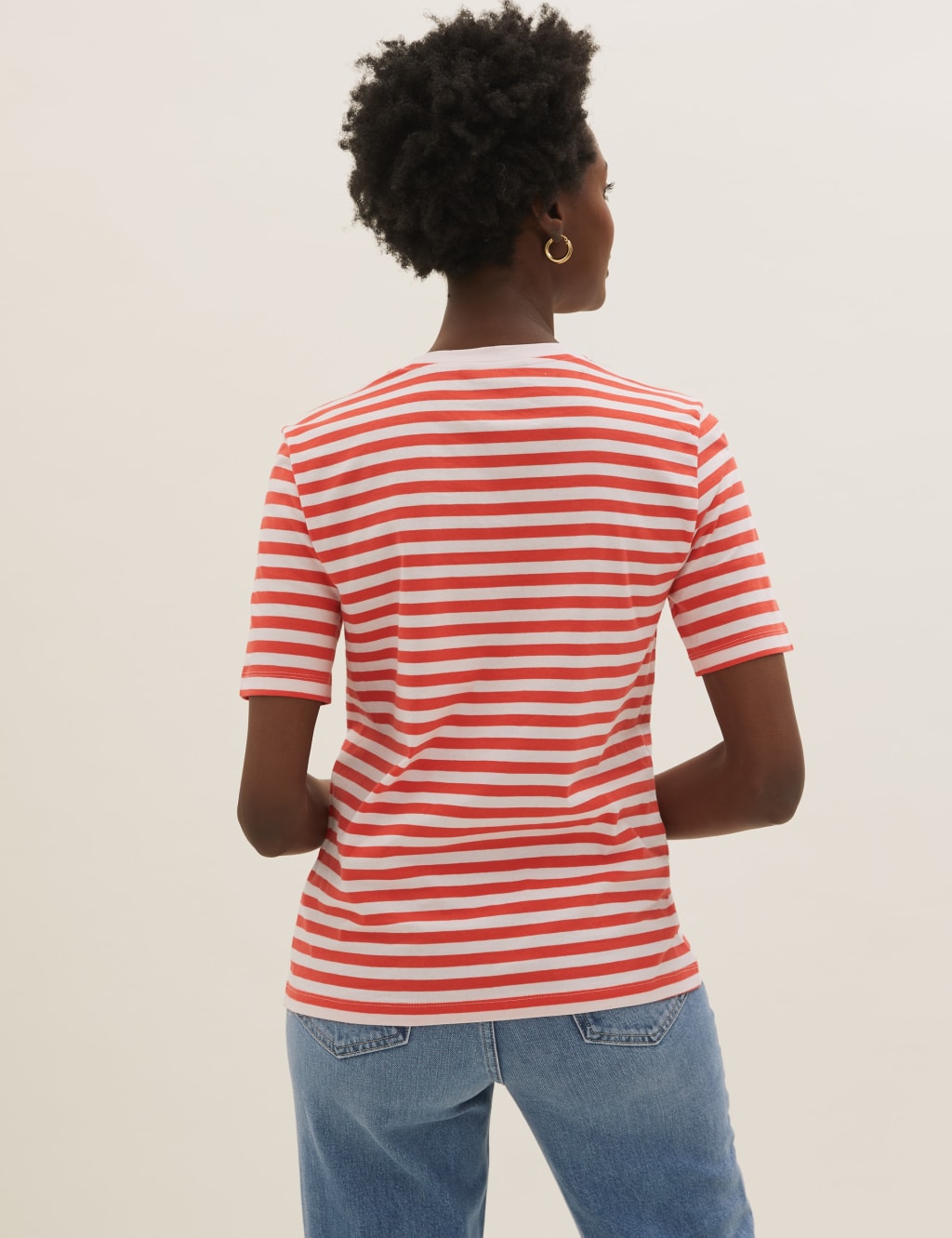 Pure Cotton Striped Straight Fit T-Shirt 4 of 5