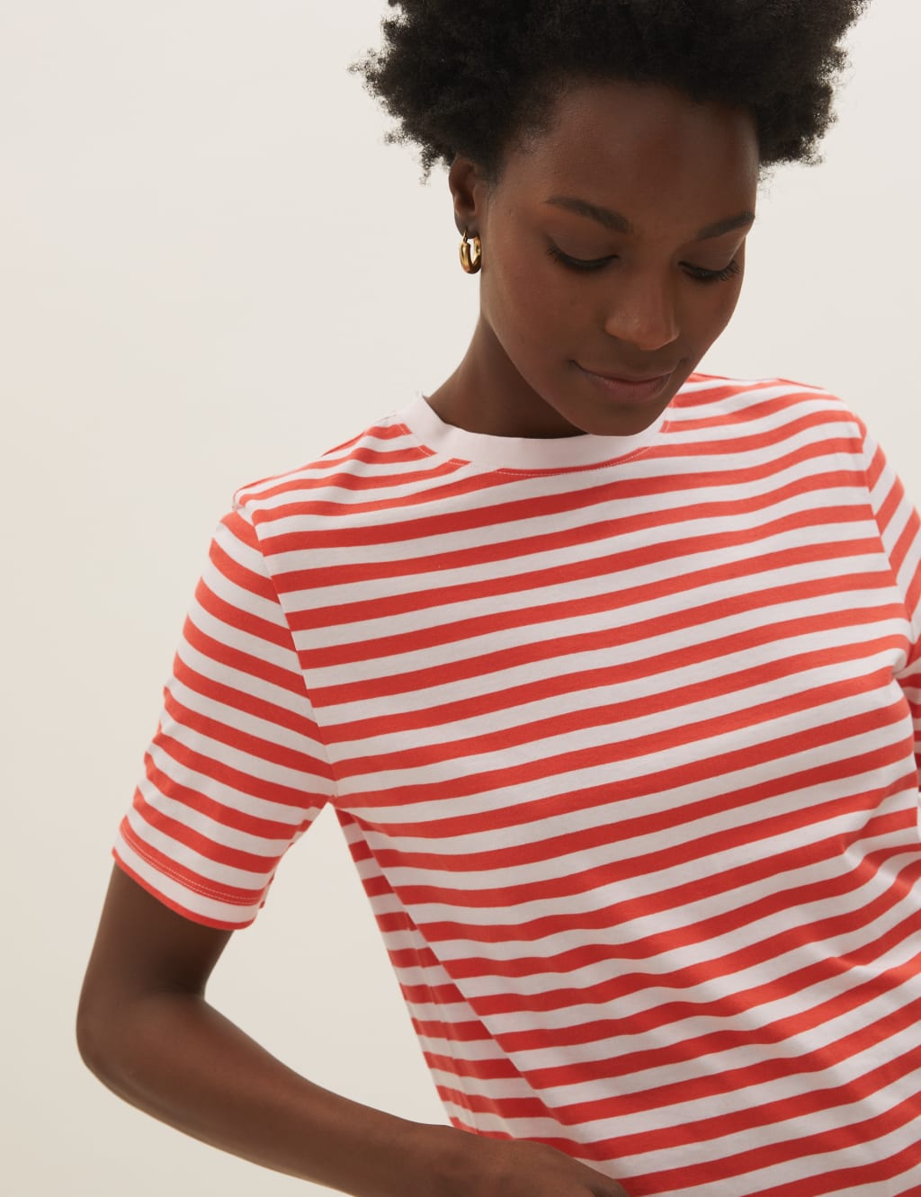 Pure Cotton Striped Straight Fit T-Shirt 5 of 5