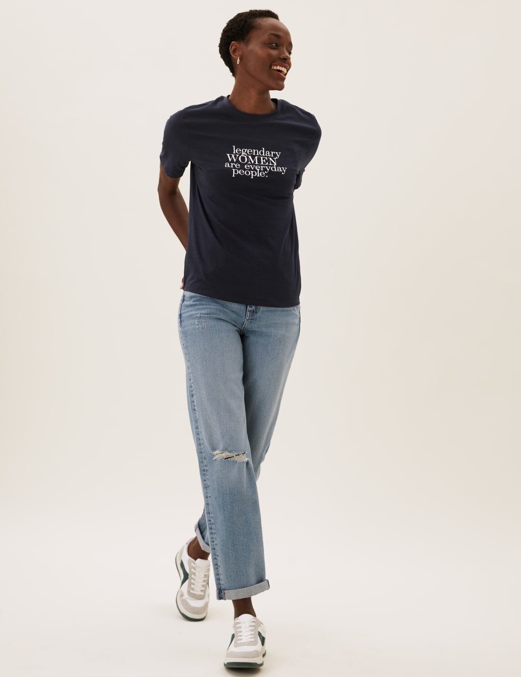 Pure Cotton Slogan Straight Fit T-Shirt 3 of 6