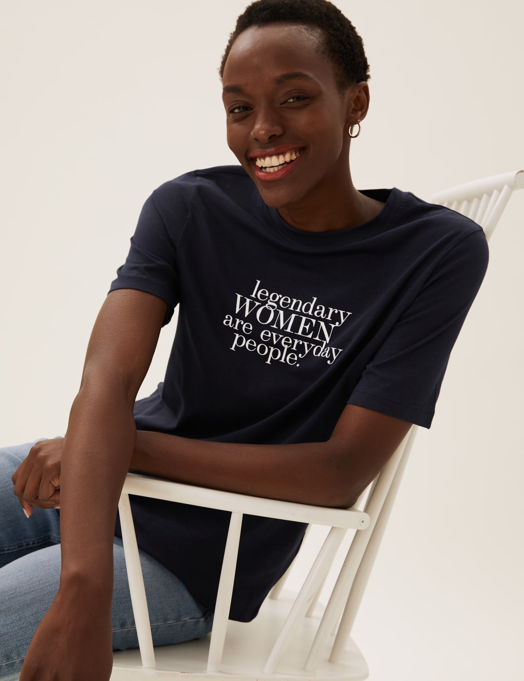 Pure Cotton Slogan Straight Fit T-Shirt 4 of 6