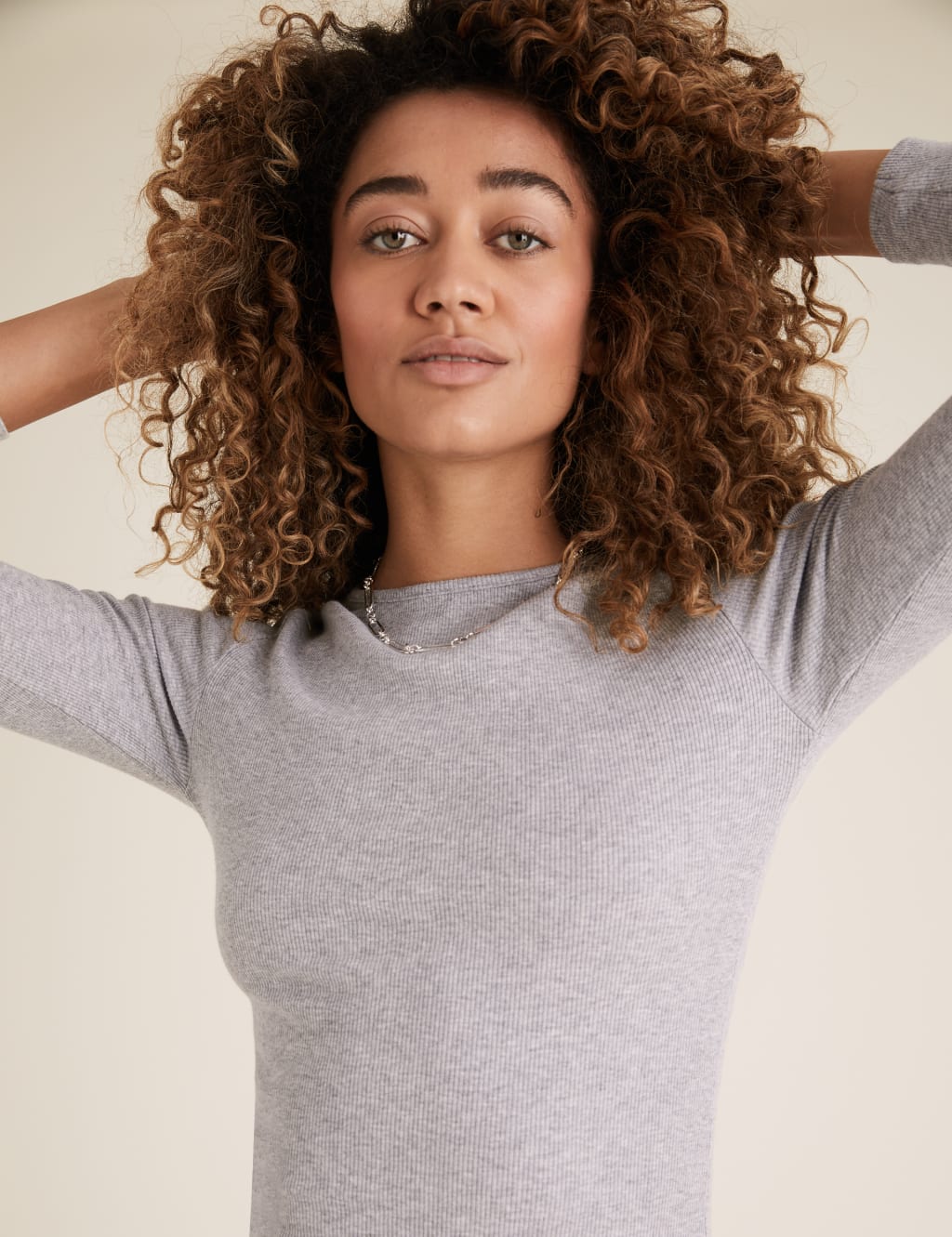 Cotton Ribbed Fitted Long Sleeve Top 4 of 4