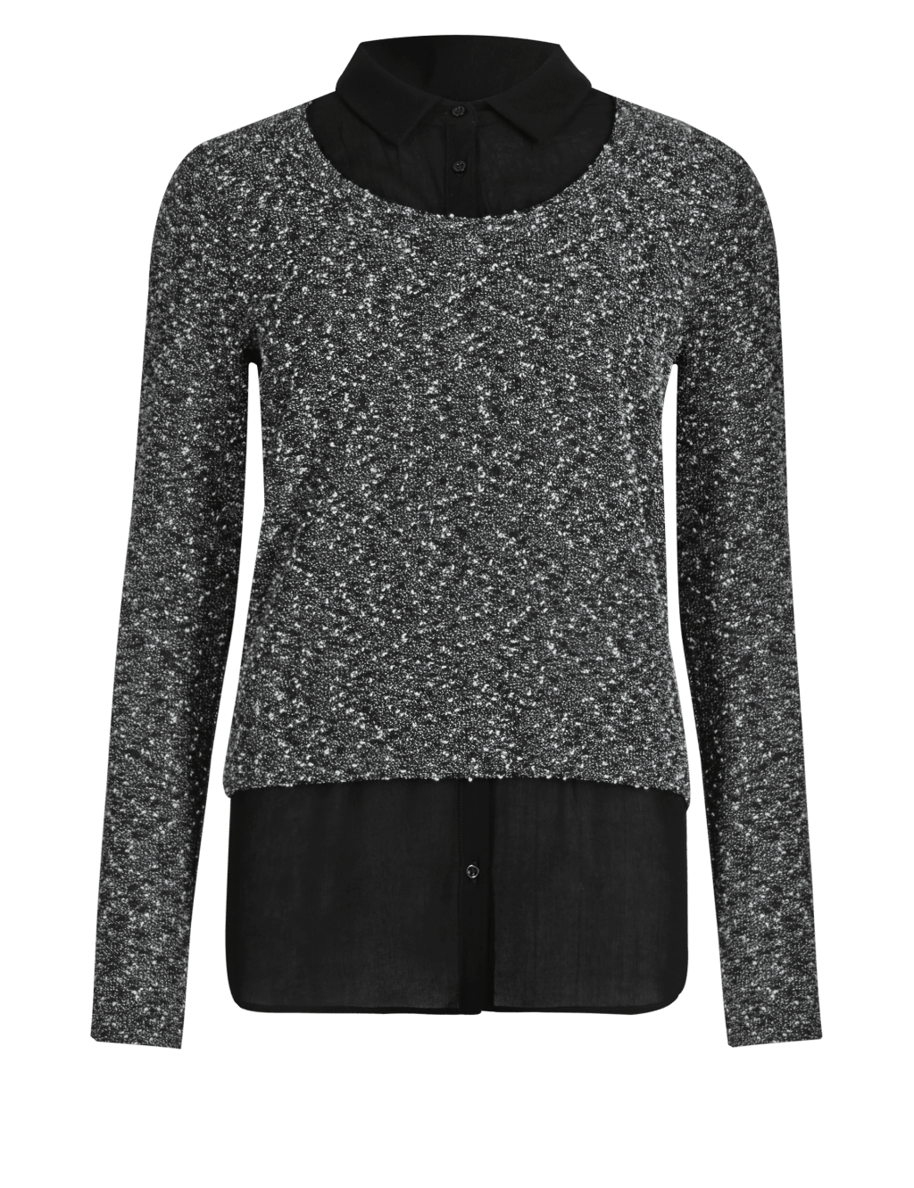 Bouclé Mock Layered Top 2 of 4