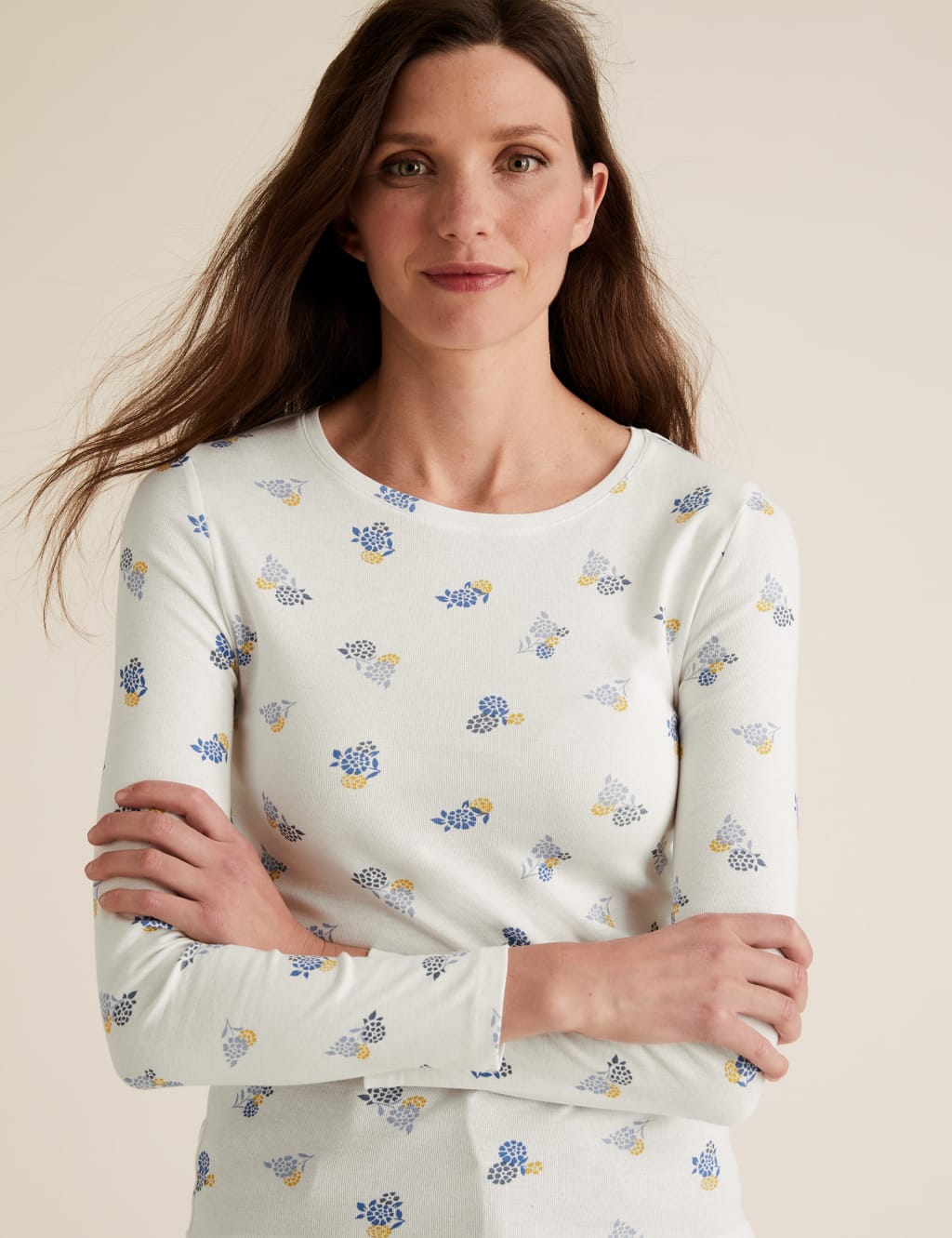 Pure Cotton Floral Regular Fit Top 1 of 4