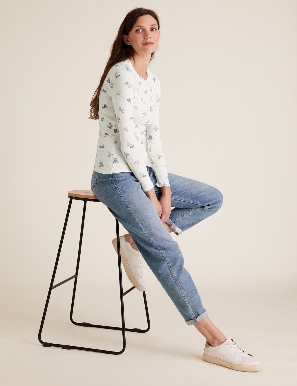 Pure Cotton Floral Regular Fit Top 3 of 4