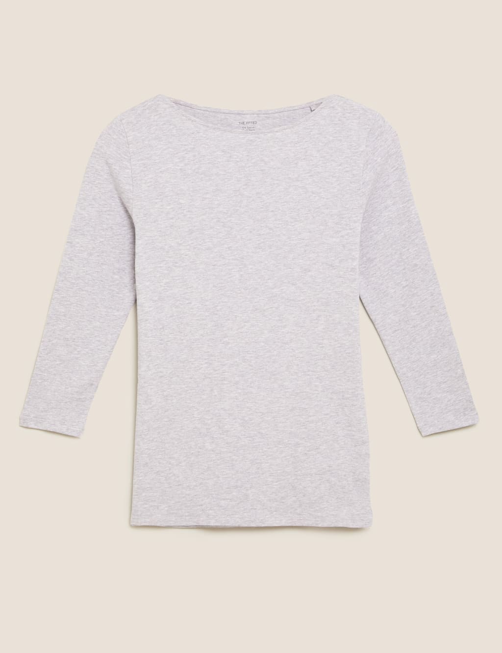 Cotton Rich Slash Neck Fitted 3/4 Sleeve Top 2 of 4