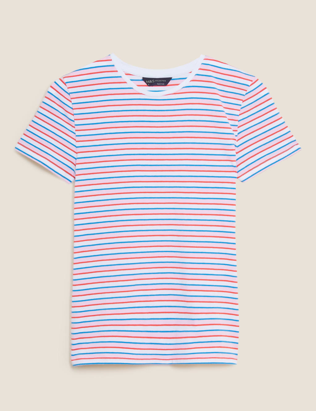 Cotton Striped Crew Neck Fitted T-Shirt 2 of 6