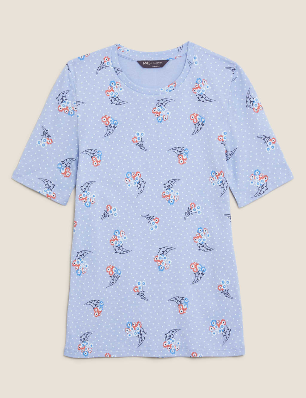 Pure Cotton Floral Regular Fit T-Shirt 2 of 5