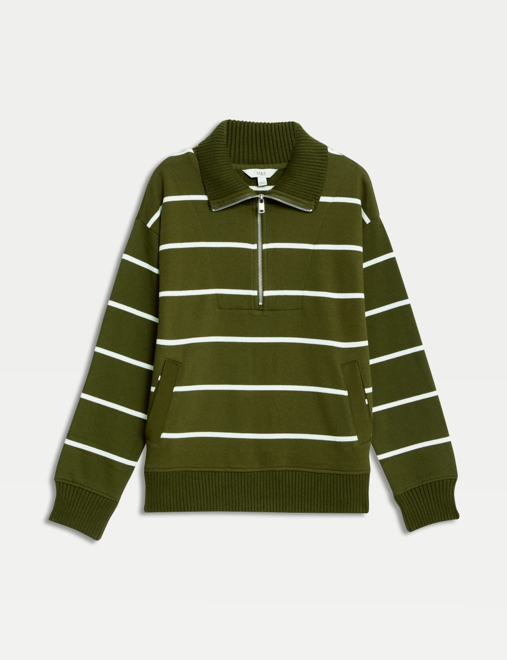 Striped half zip sweatshirt hotsell