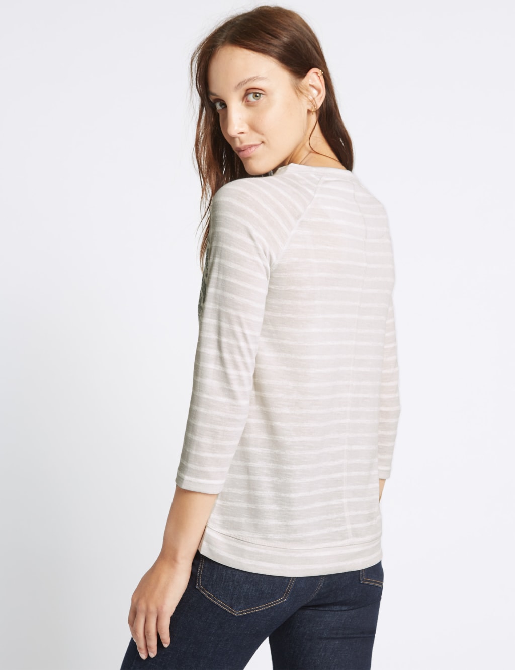 Striped Raglan 3/4 Sleeve T-Shirt 4 of 5