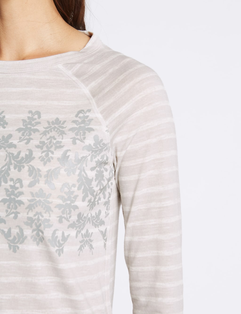 Striped Raglan 3/4 Sleeve T-Shirt 5 of 5