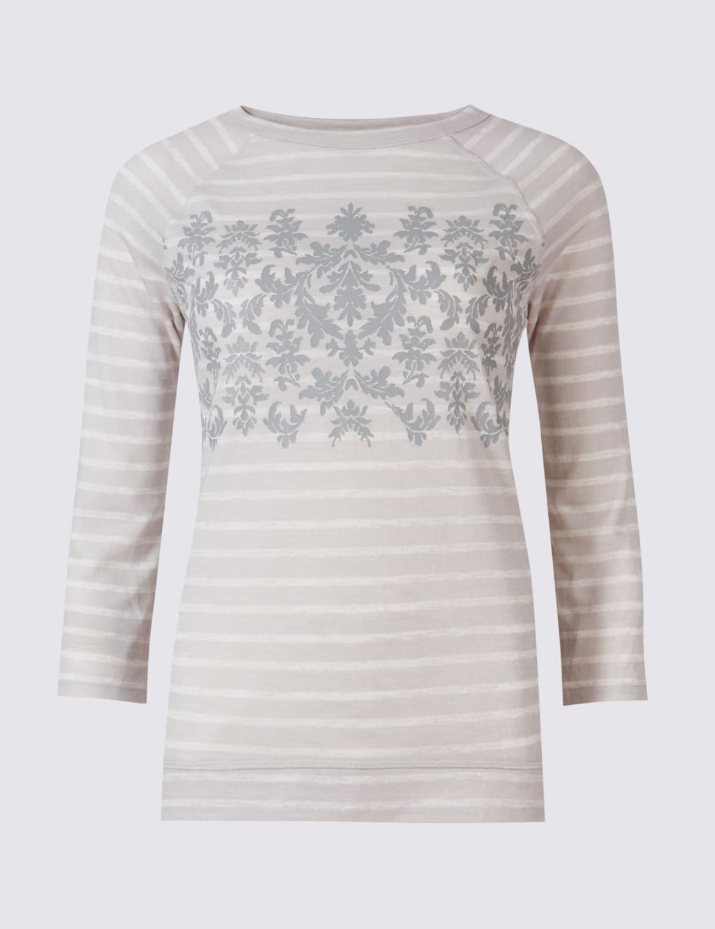 Striped Raglan 3/4 Sleeve T-Shirt 2 of 5