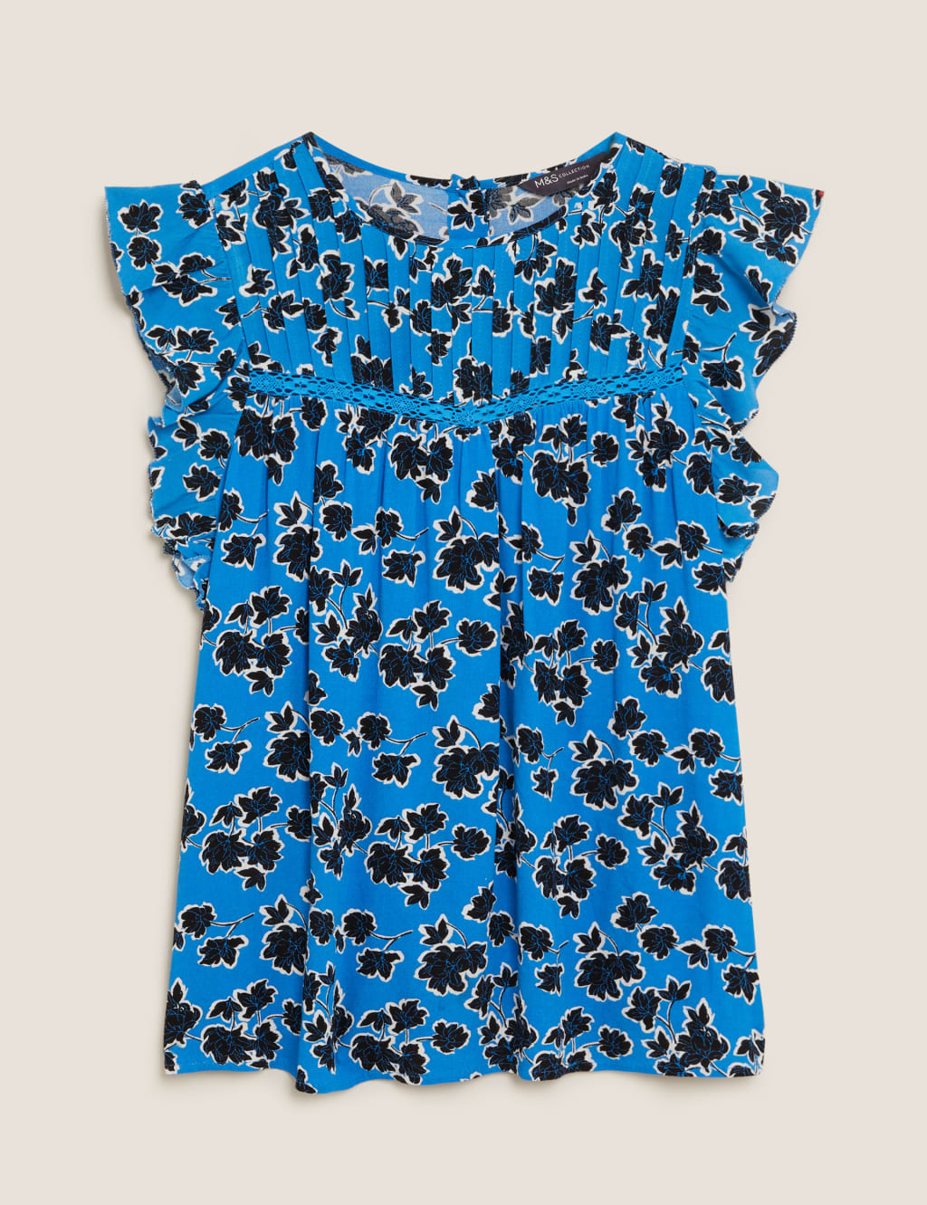 Leaf Print Relaxed Angel Sleeve Top 2 of 5