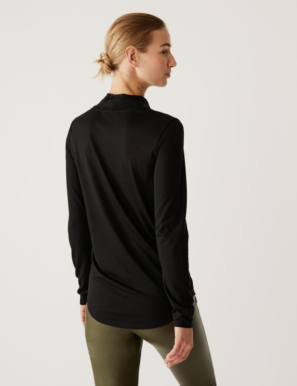 Jersey Roll Neck Relaxed Long Sleeve Top M S Collection M S