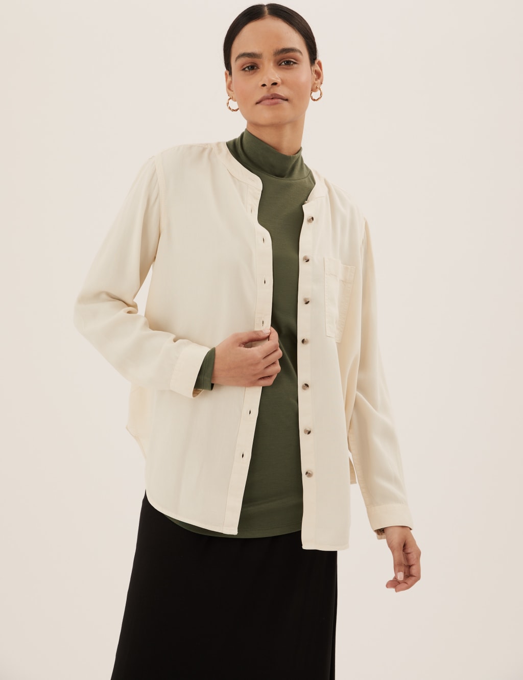 Jersey Roll Neck Relaxed Long Sleeve Top 4 of 5