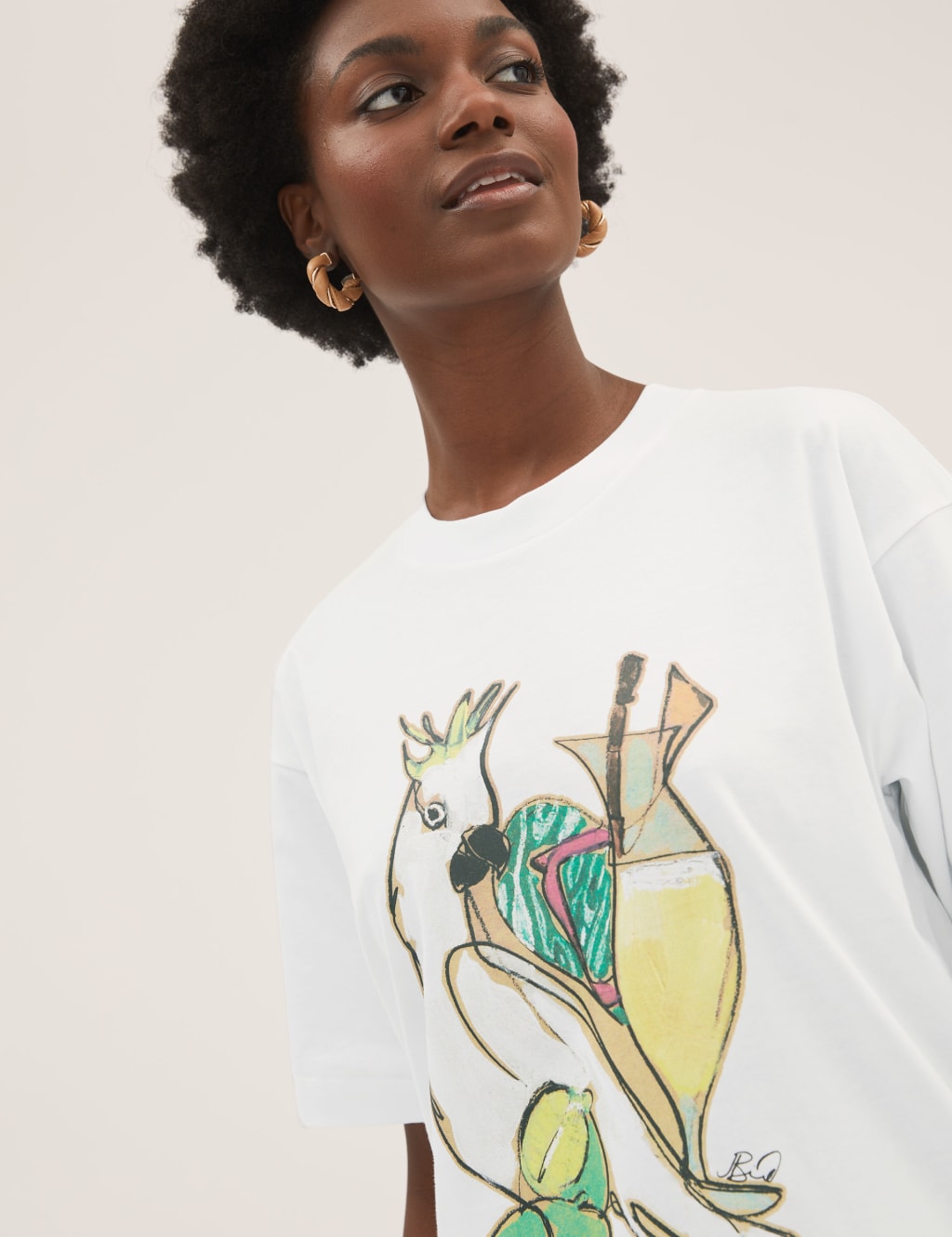 Pure Cotton Printed Crew Neck T-Shirt 5 of 6