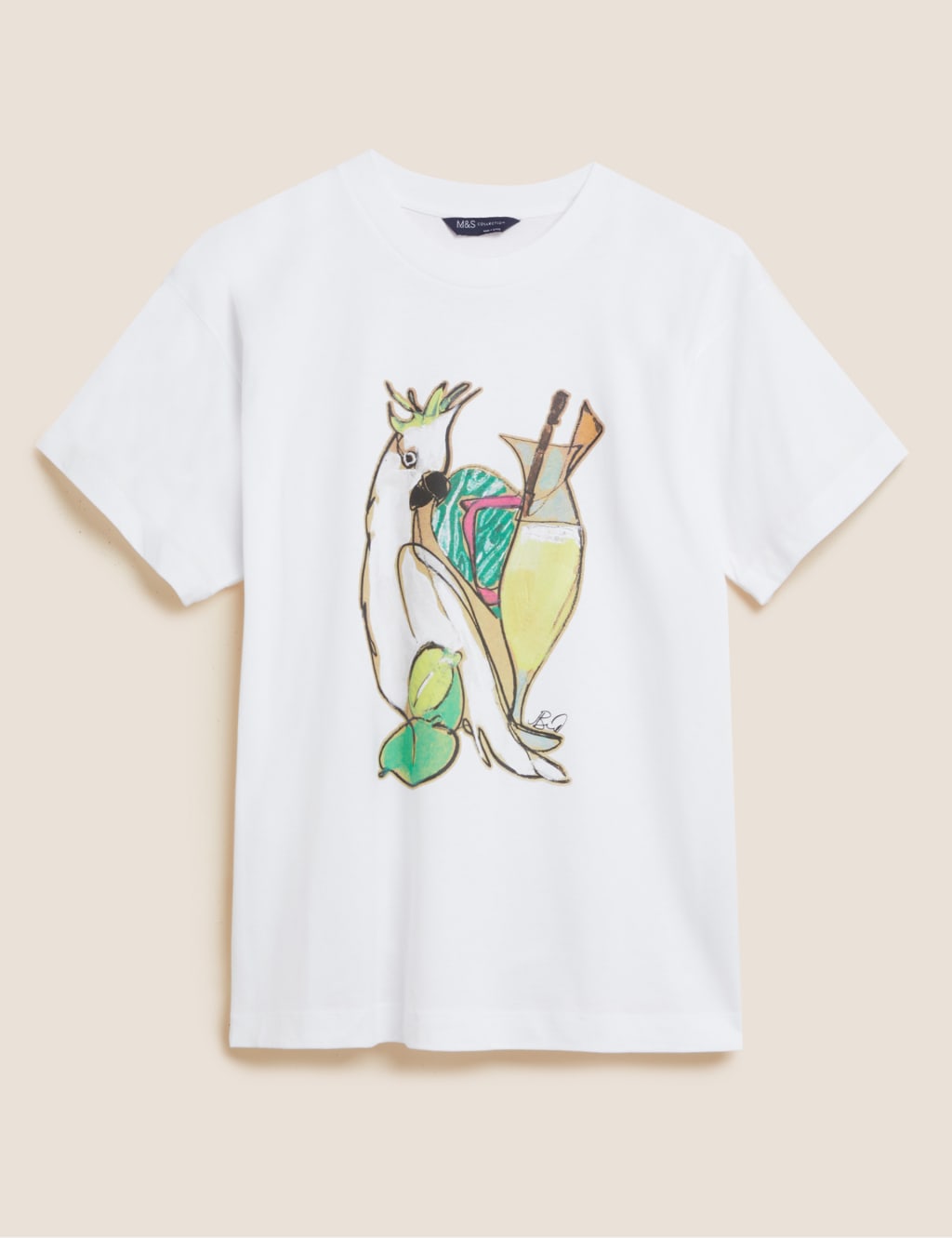 Pure Cotton Printed Crew Neck T-Shirt 2 of 6