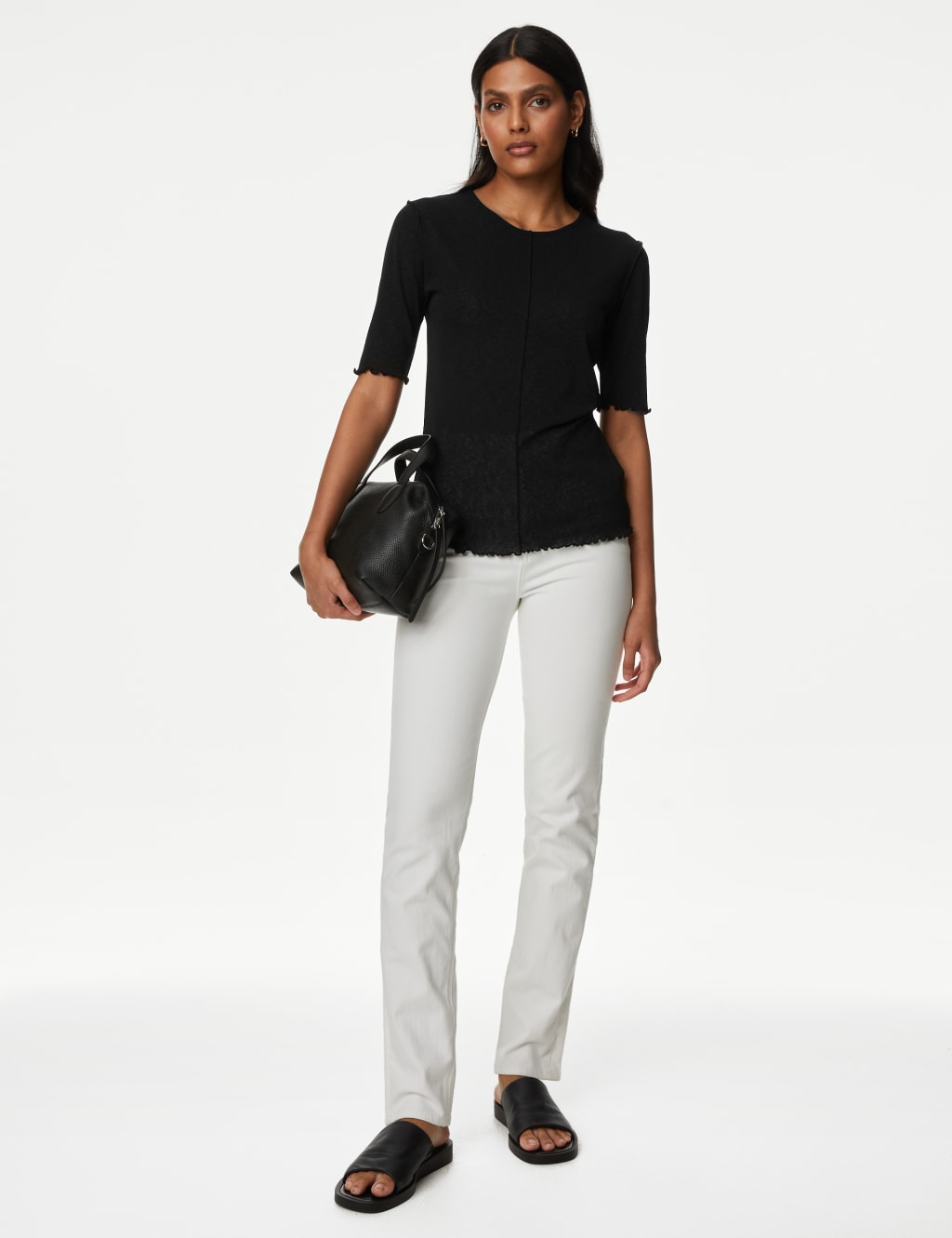 Mesh Half Sleeve Crew Neck Top 3 of 5