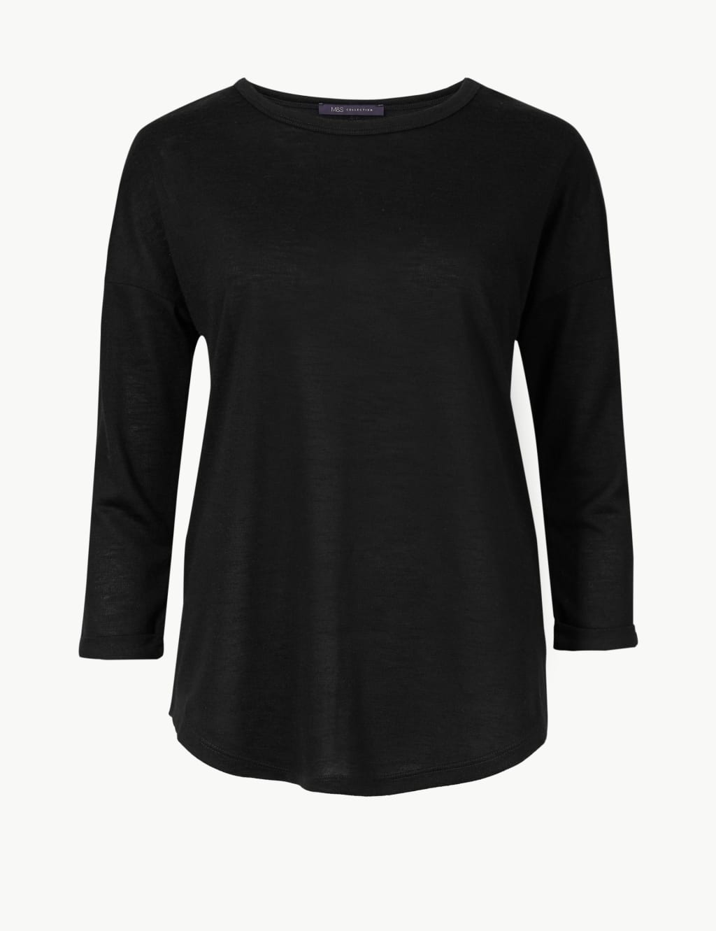 Relaxed Fit 3/4 Sleeve T-Shirt with Linen 2 of 4