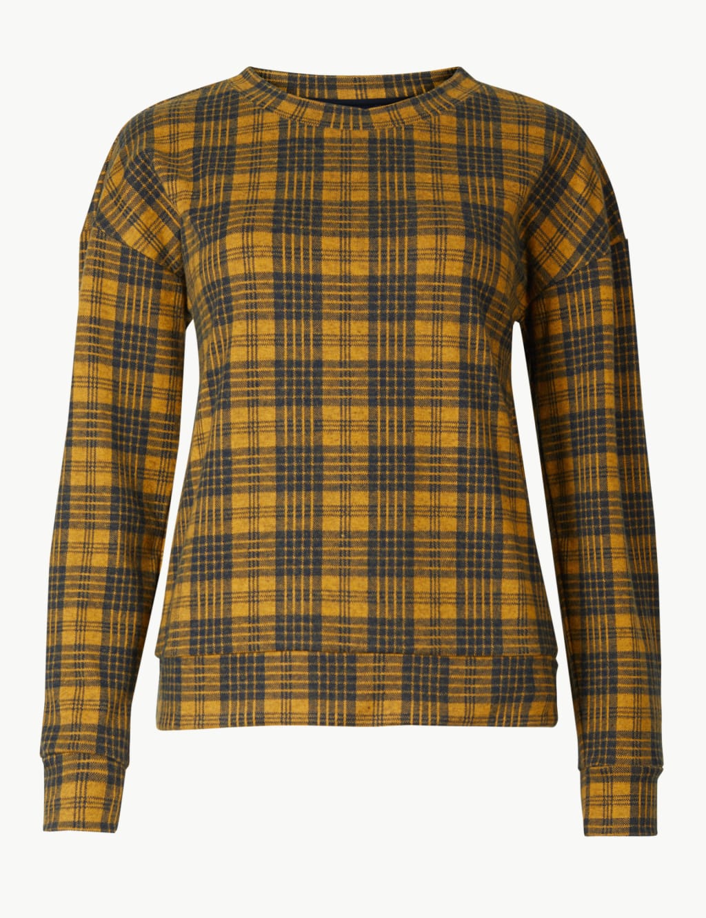 Checked High Neck Long Sleeve T-Shirt 2 of 4