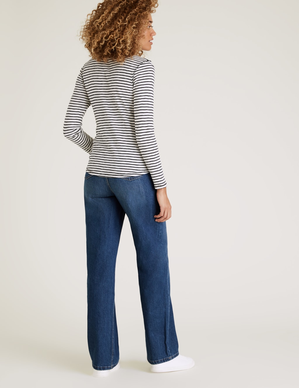 Pure Cotton Striped Fitted Henley Top 5 of 5