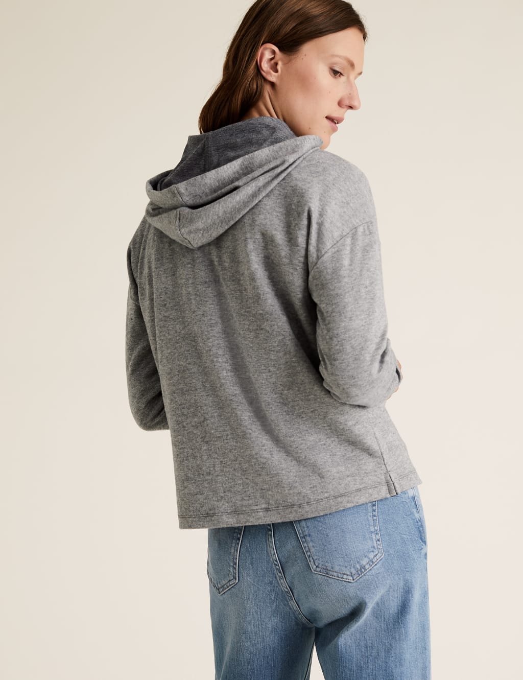 Merci Slogan Soft Touch Long Sleeve Hoodie 4 of 4