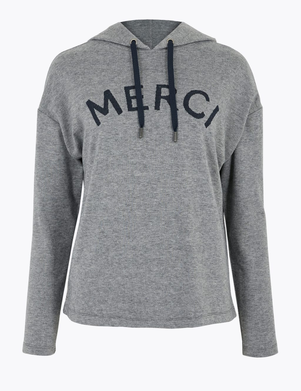 Merci Slogan Soft Touch Long Sleeve Hoodie 2 of 4