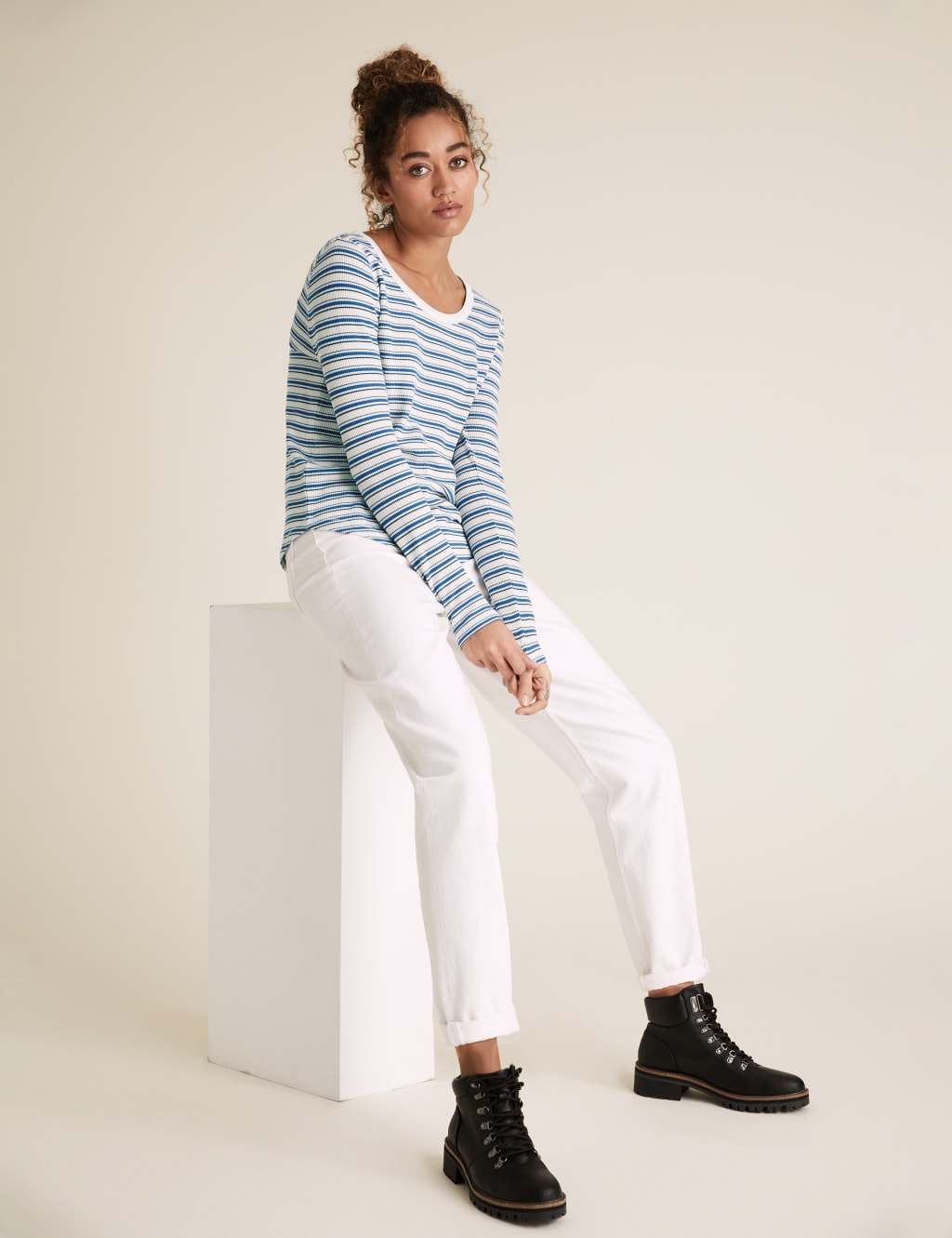 Cotton Striped Scoop Neck Top 3 of 6