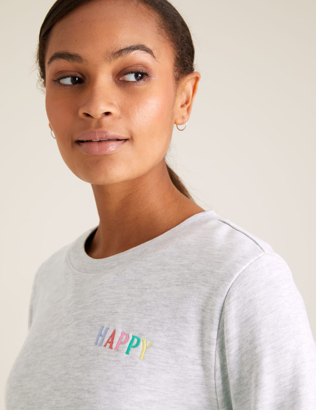 Pure Cotton Happy Slogan Sweatshirt 4 of 5