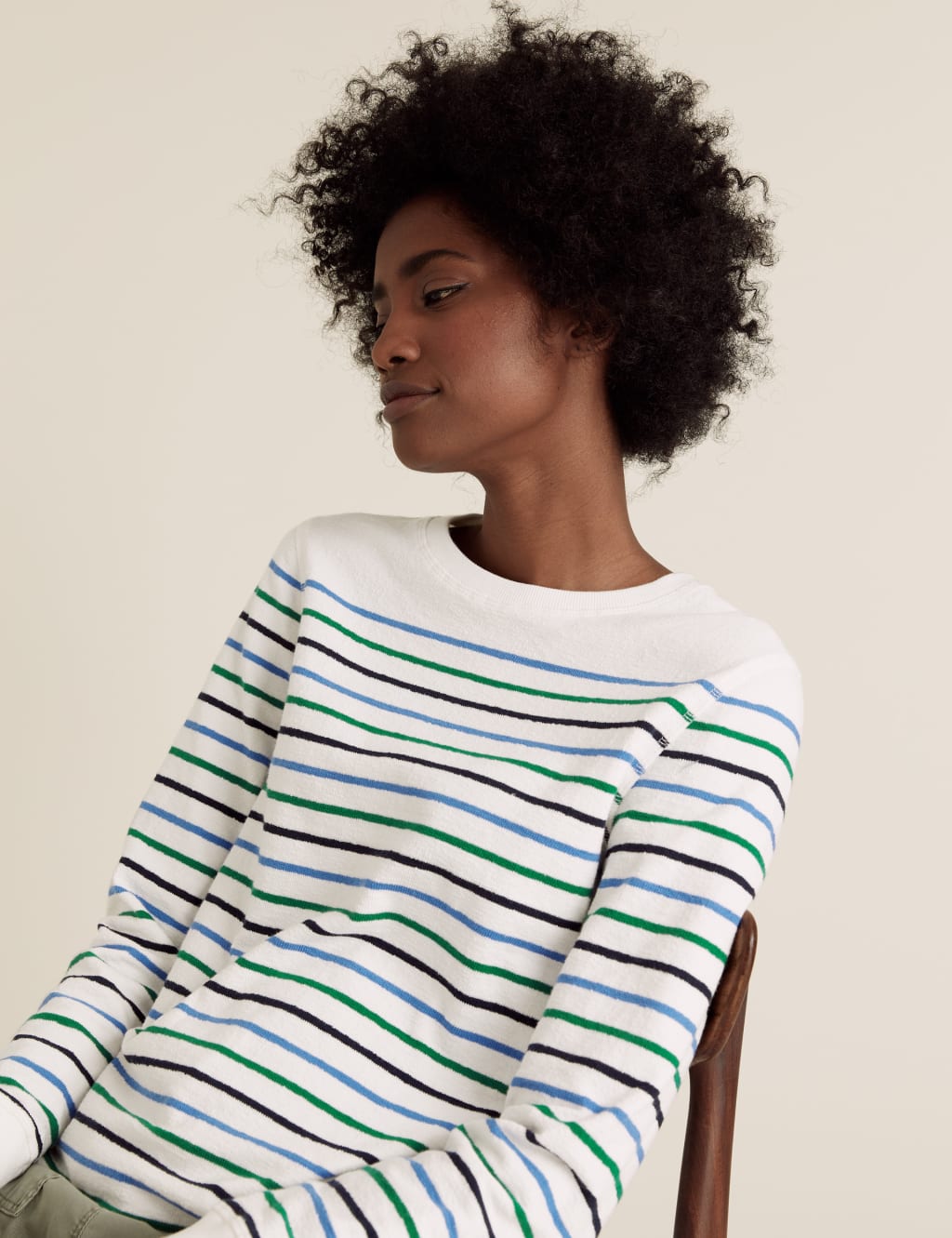 Pure Cotton Striped Crew Neck Top 3 of 6