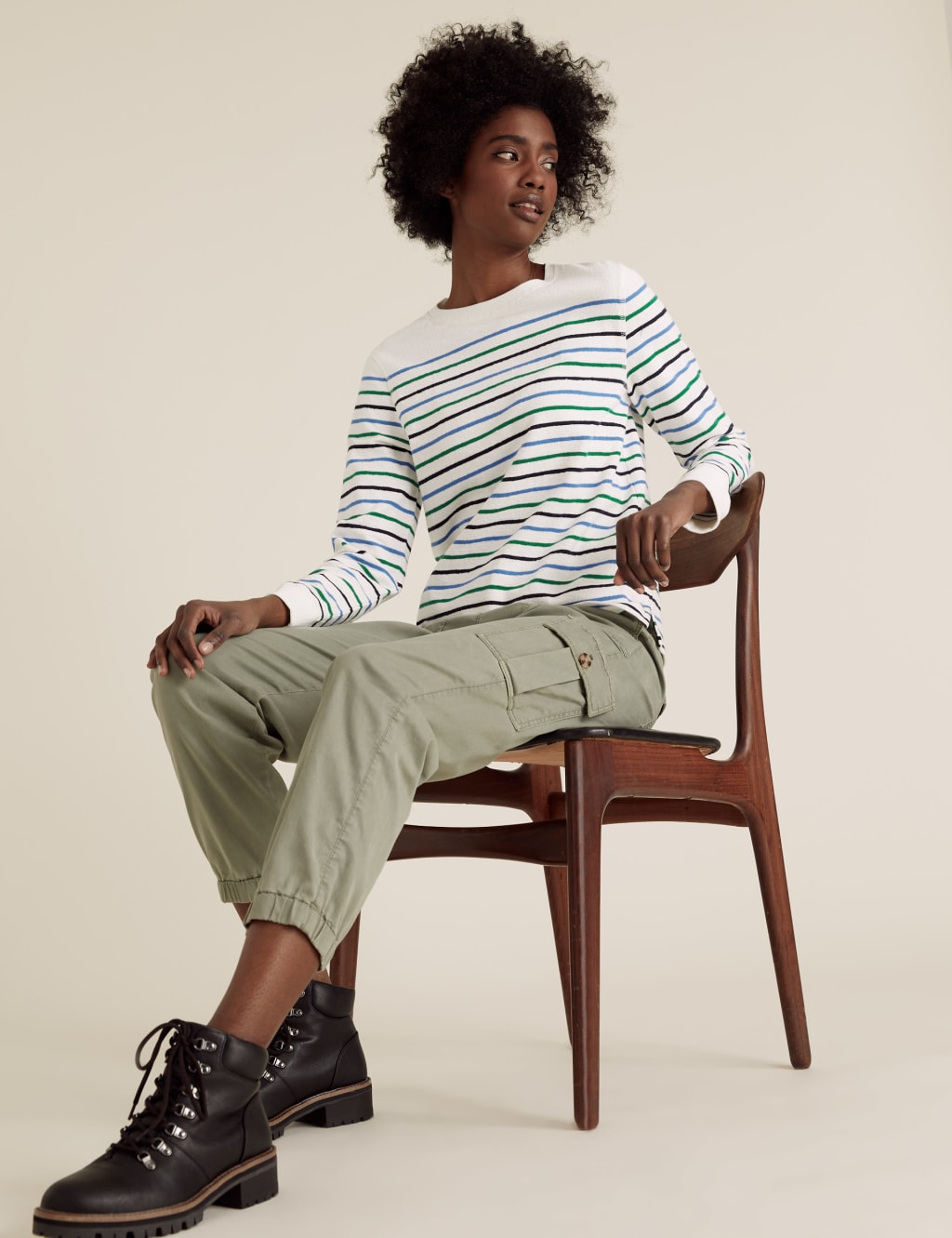 Pure Cotton Striped Crew Neck Top 4 of 6