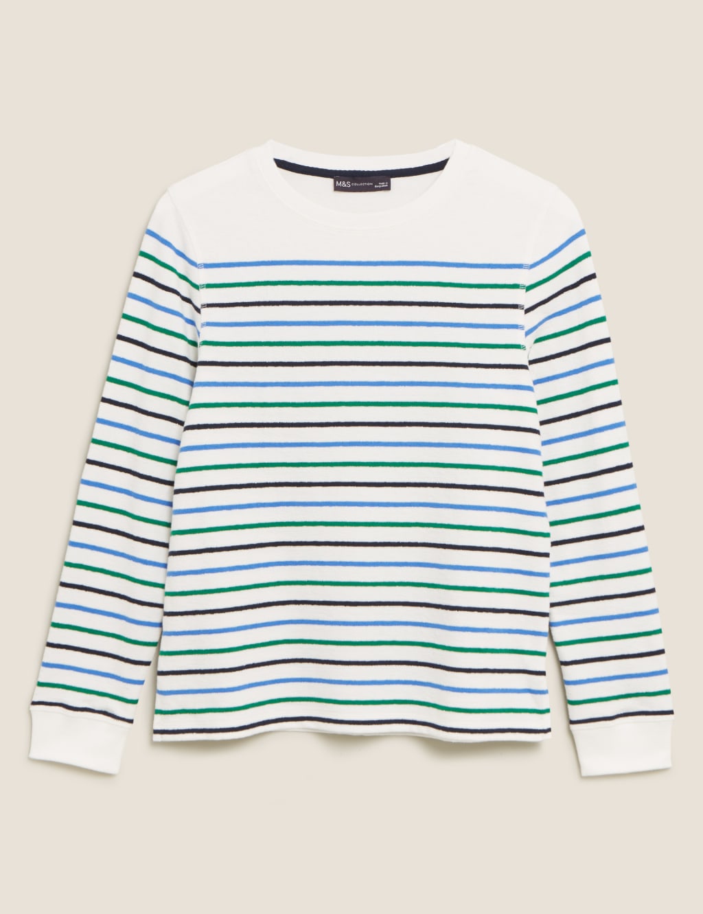 Pure Cotton Striped Crew Neck Top 2 of 6