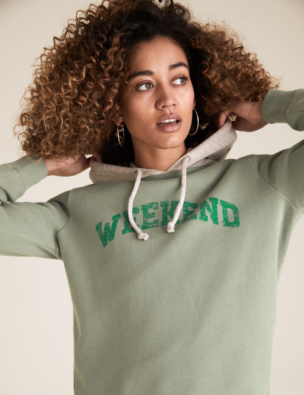 Cotton Weekend Slogan Crew Neck Sweatshirt M S Collection M S
