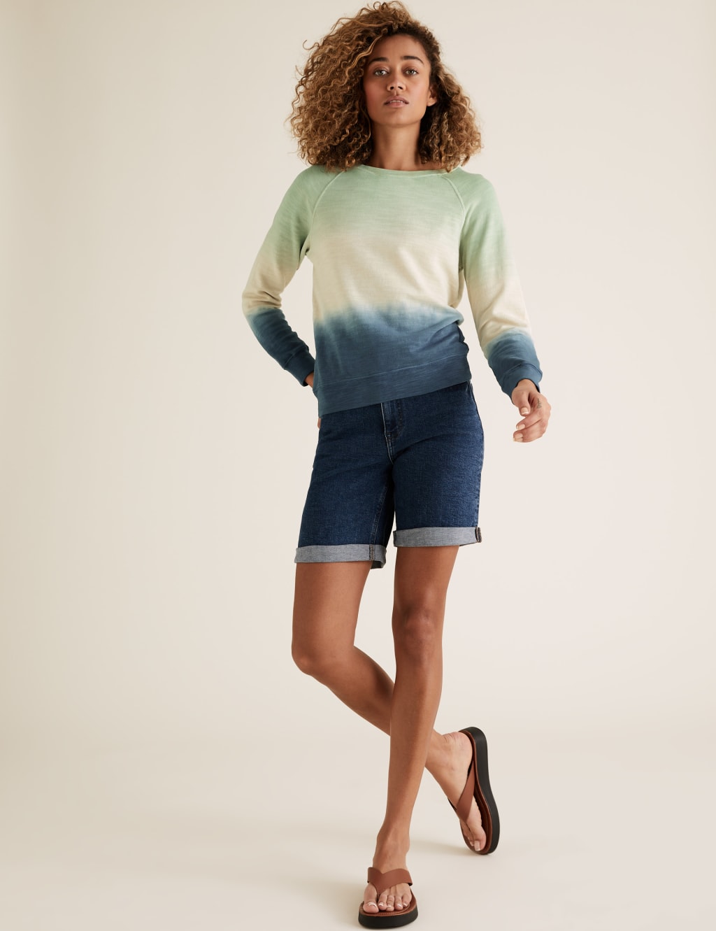 Pure Cotton Tie Dye Crew Neck Sweatshirt 3 of 5