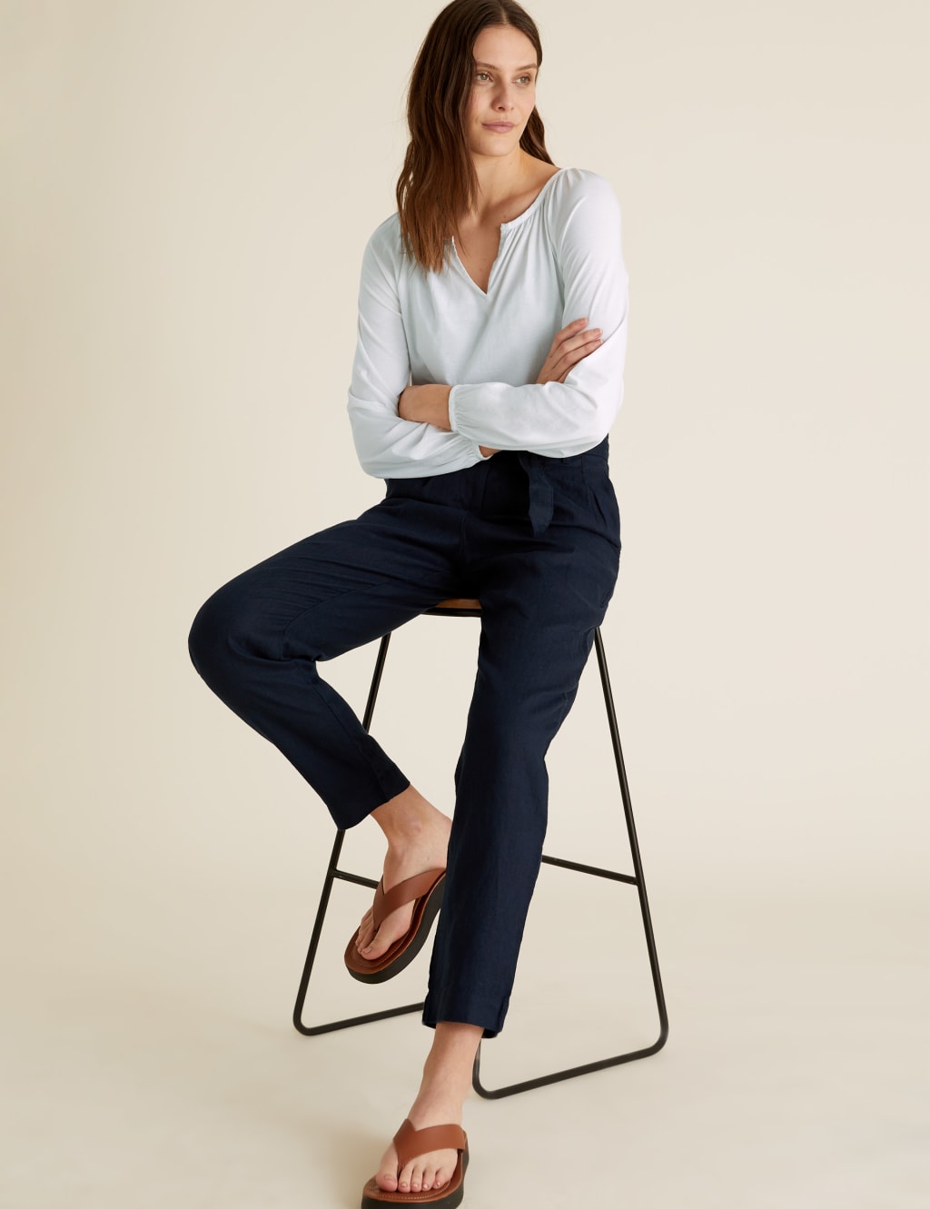 Pure Cotton V-Neck Relaxed Top 3 of 4