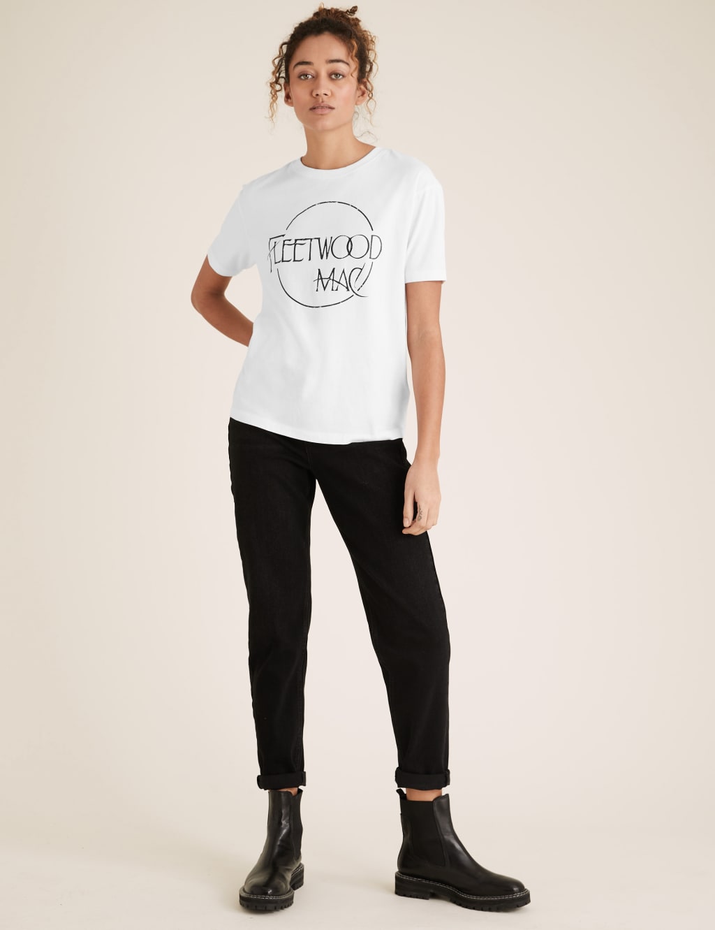 Pure Cotton Fleetwood Mac Slogan T-Shirt 1 of 7