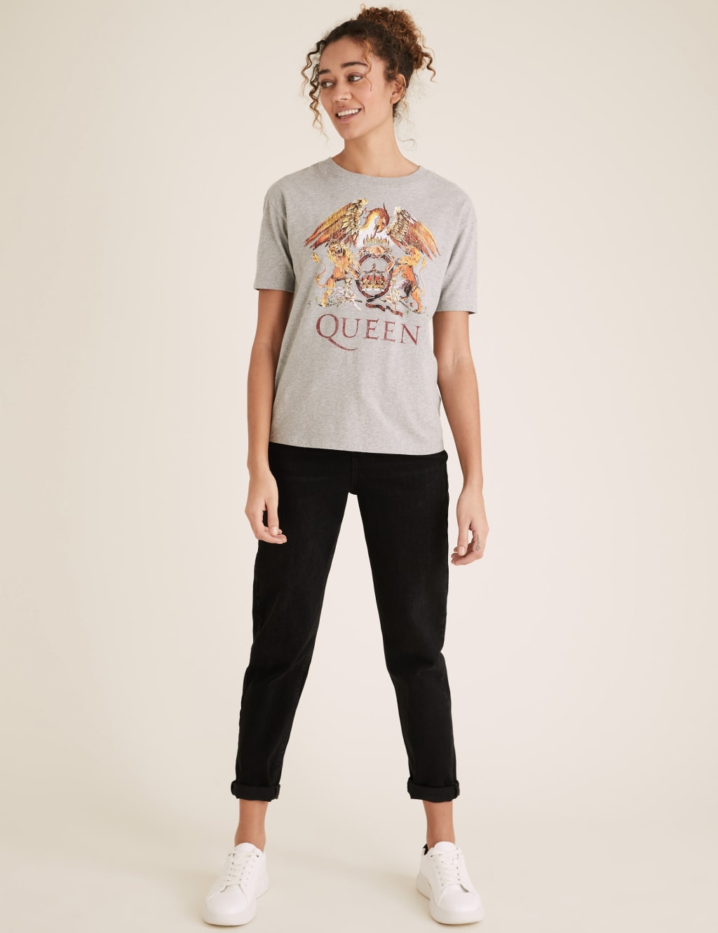 Queen Slogan Crew Neck T-Shirt 1 of 7