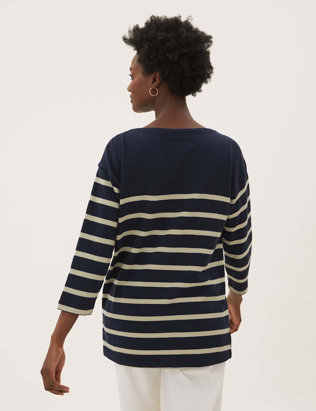 Pure Cotton Striped 3/4 Sleeve Tunic 4 of 5