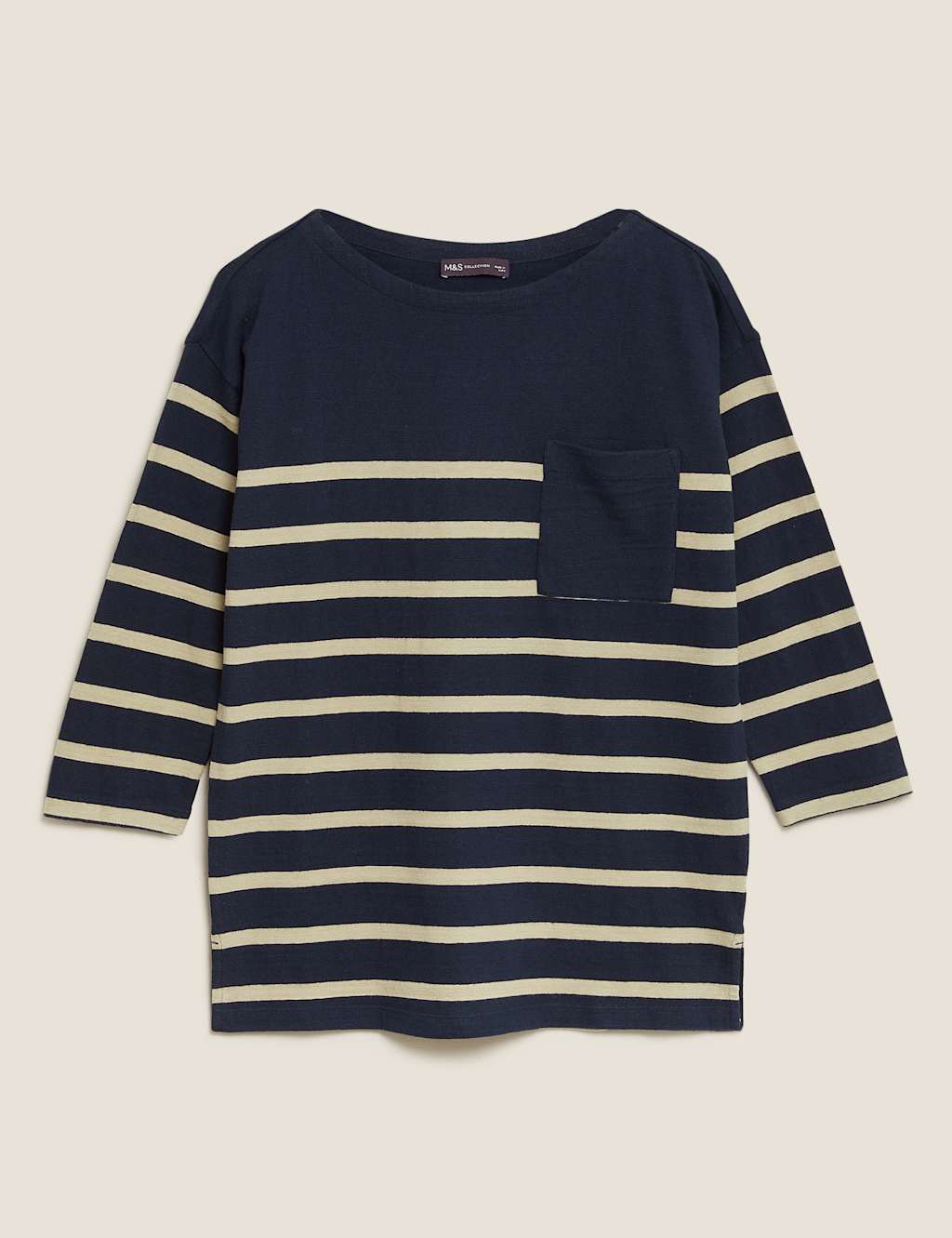 Pure Cotton Striped 3/4 Sleeve Tunic 2 of 5