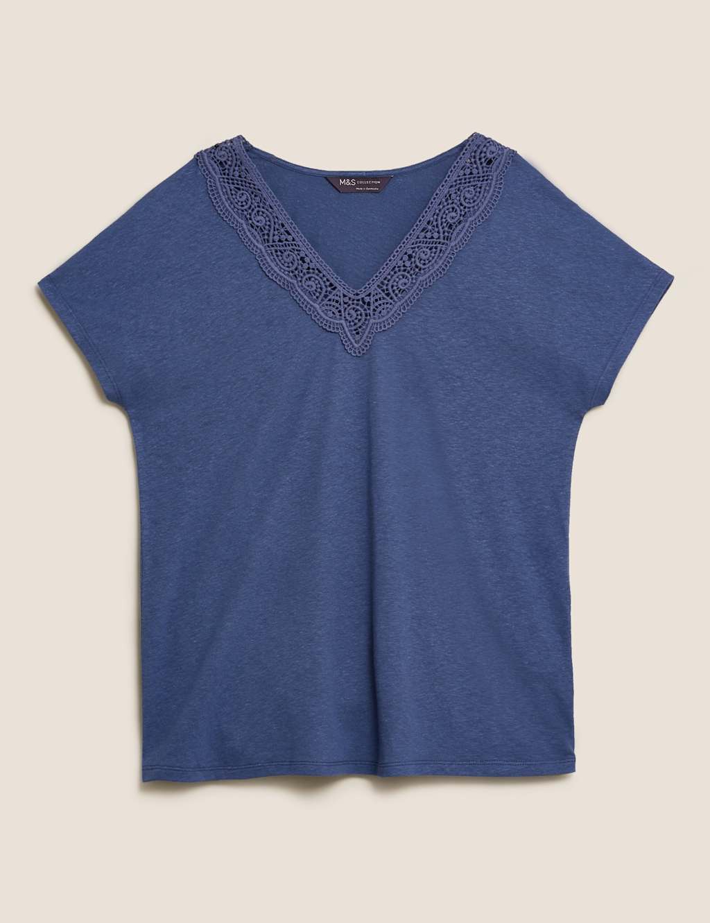 Linen V-Neck Relaxed T-Shirt 2 of 5