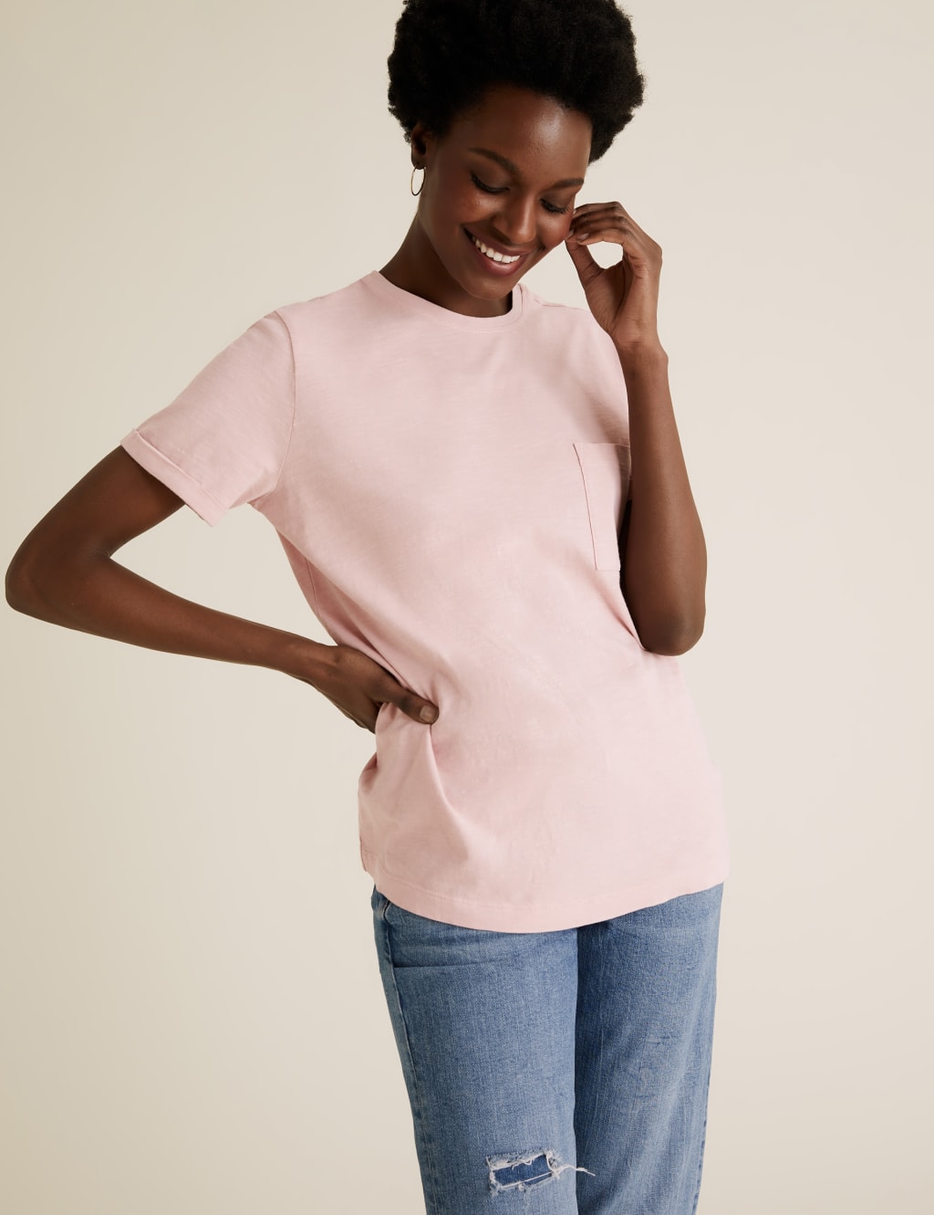 Pure Cotton Crew Neck T-Shirt 1 of 4