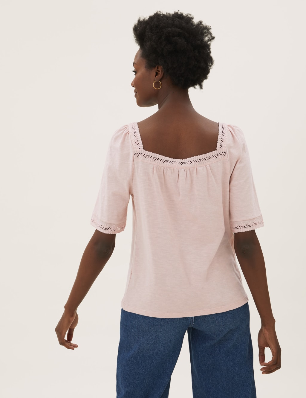Pure Cotton Embroidered Square Neck Top 4 of 4
