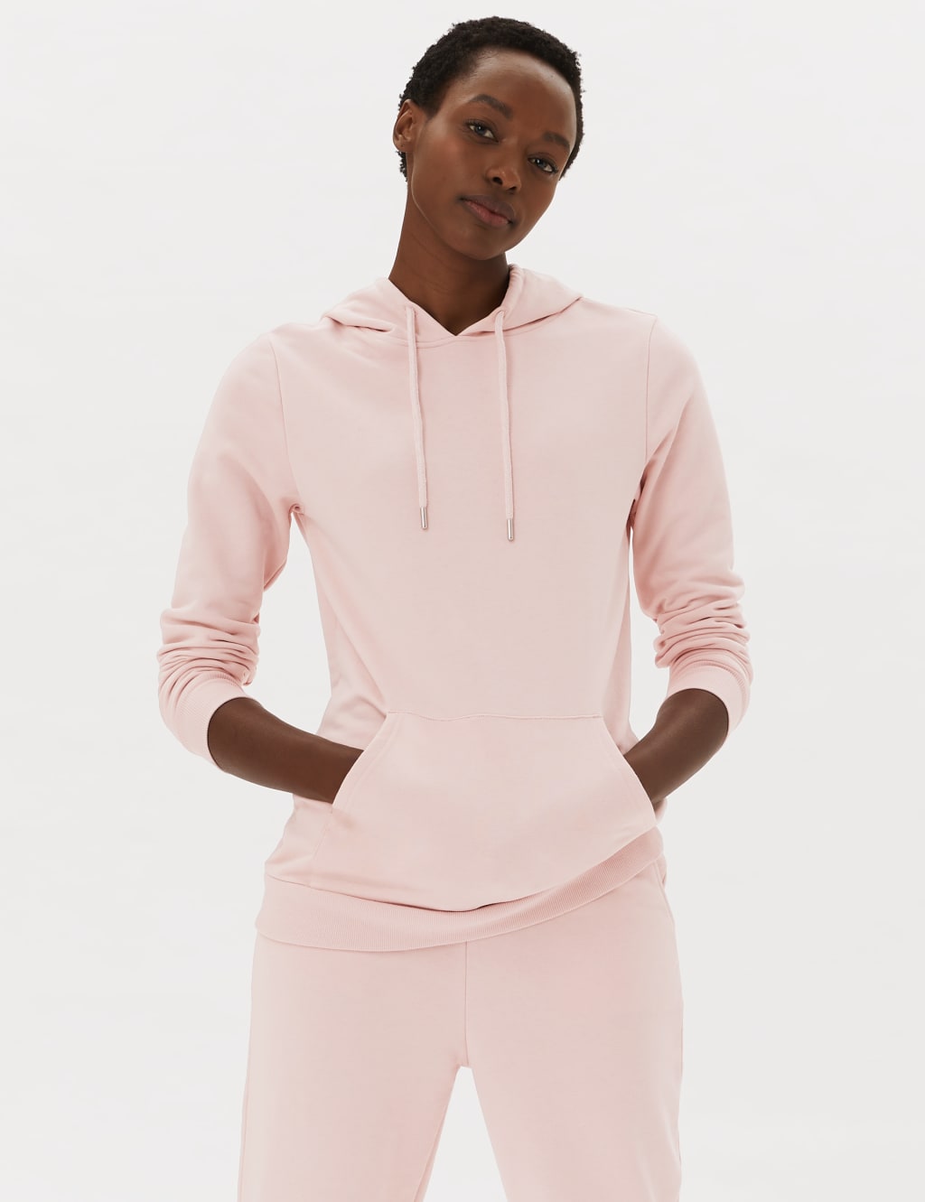 Pink longline hoodie shop