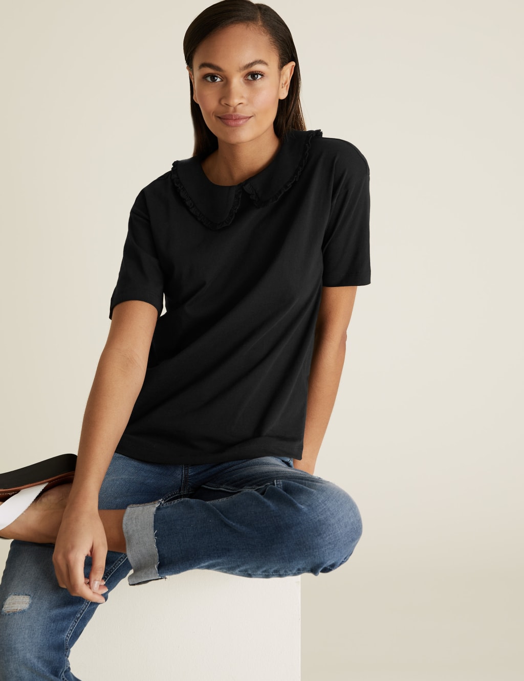Pure Cotton Collared Short Sleeve T-Shirt 1 of 5