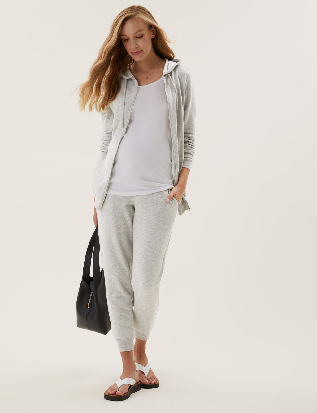 Maternity Cotton Zip Up Longline Hoodie 1 of 5