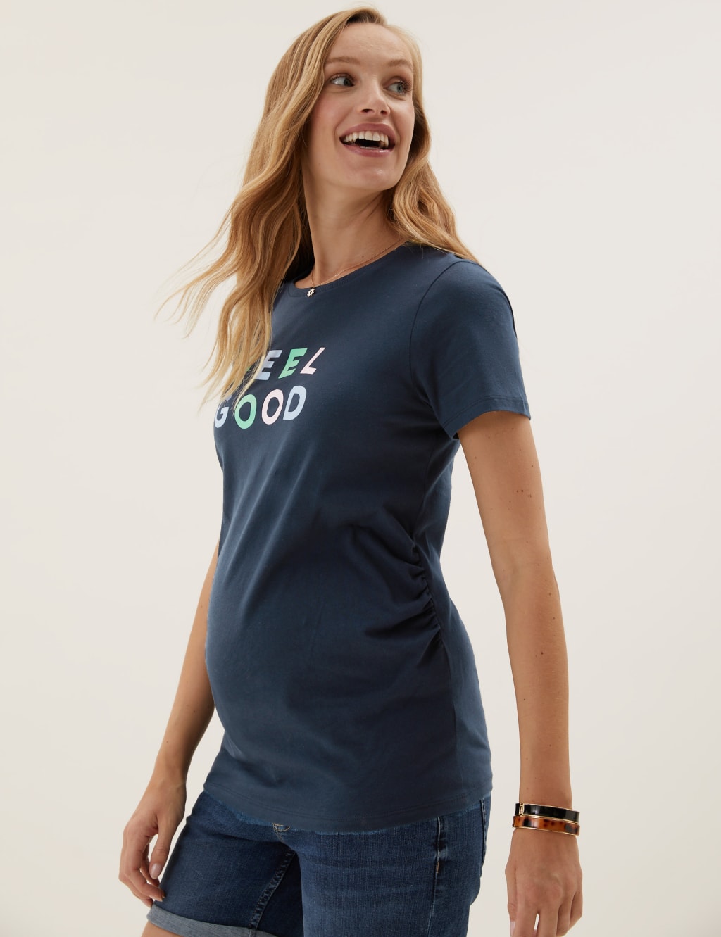Maternity Pure Cotton Slogan T-Shirt 1 of 5