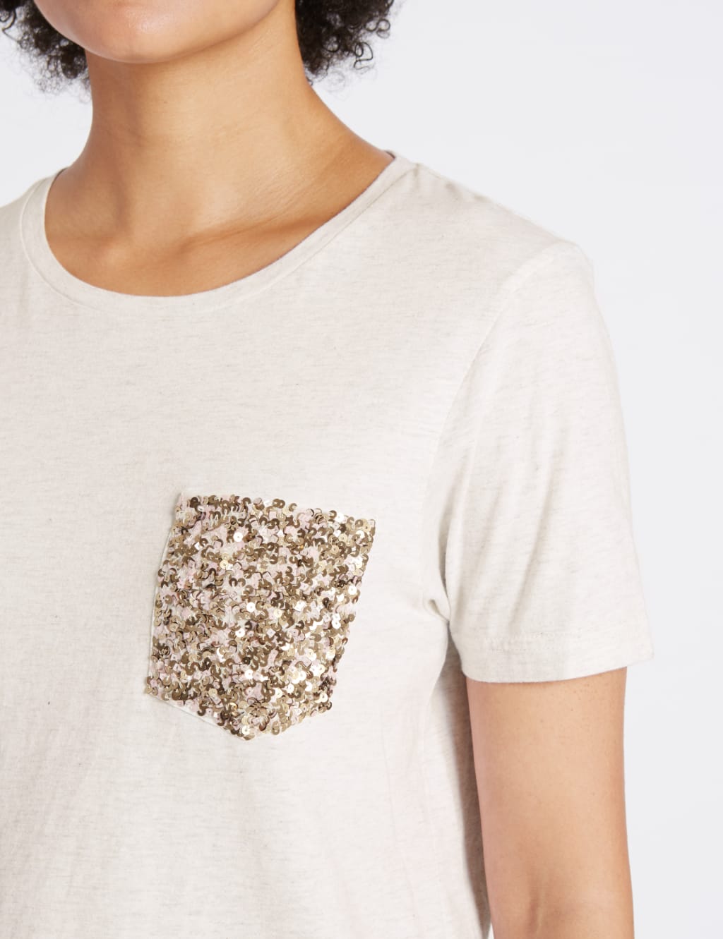 T shirt with sequin pocket discount