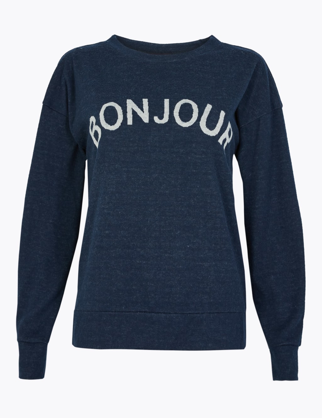 Bonjour Slogan Straight Fit Sweatshirt 2 of 4